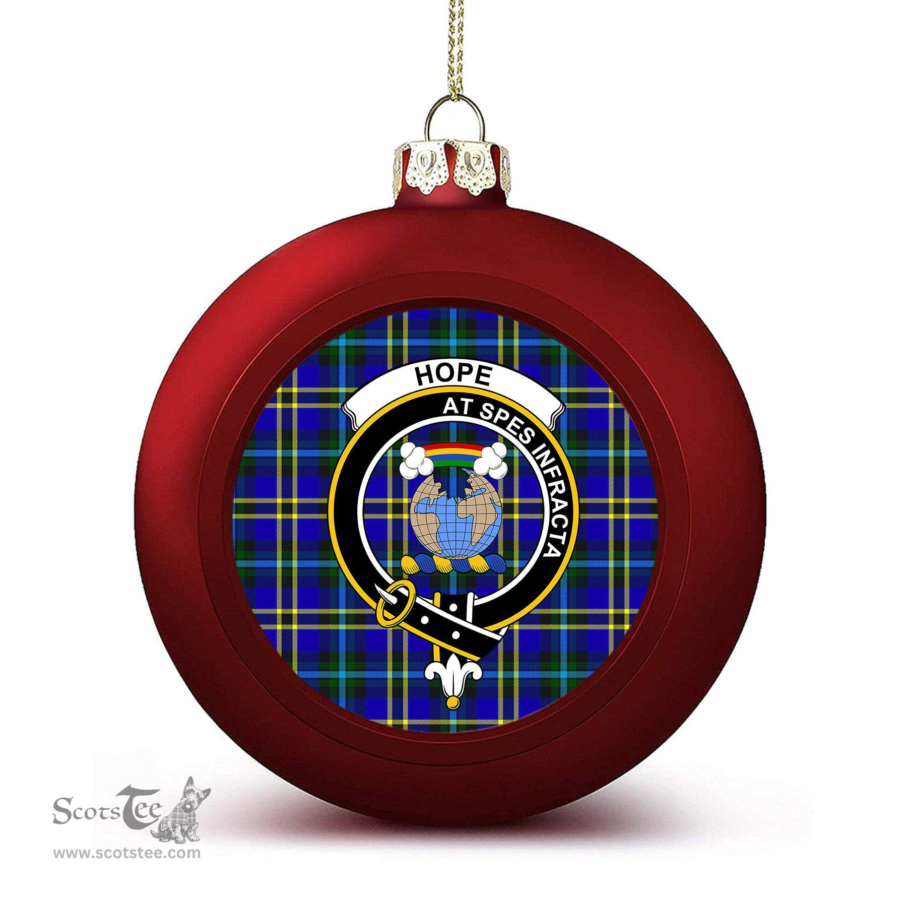 ScotsTee Shop Scottish Hope Modern Crest Tartan Christmas Ball Ornament