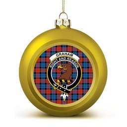 ScotsTee Shop Scottish Graham of Menteith Red Ancient Crest Tartan Christmas Ball Ornament