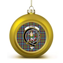 ScotsTee Shop Scottish Glass Crest Tartan Christmas Ball Ornament