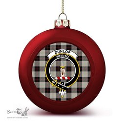ScotsTee Shop Scottish Dunlop Hunting Modern Crest Tartan Christmas Ball Ornament