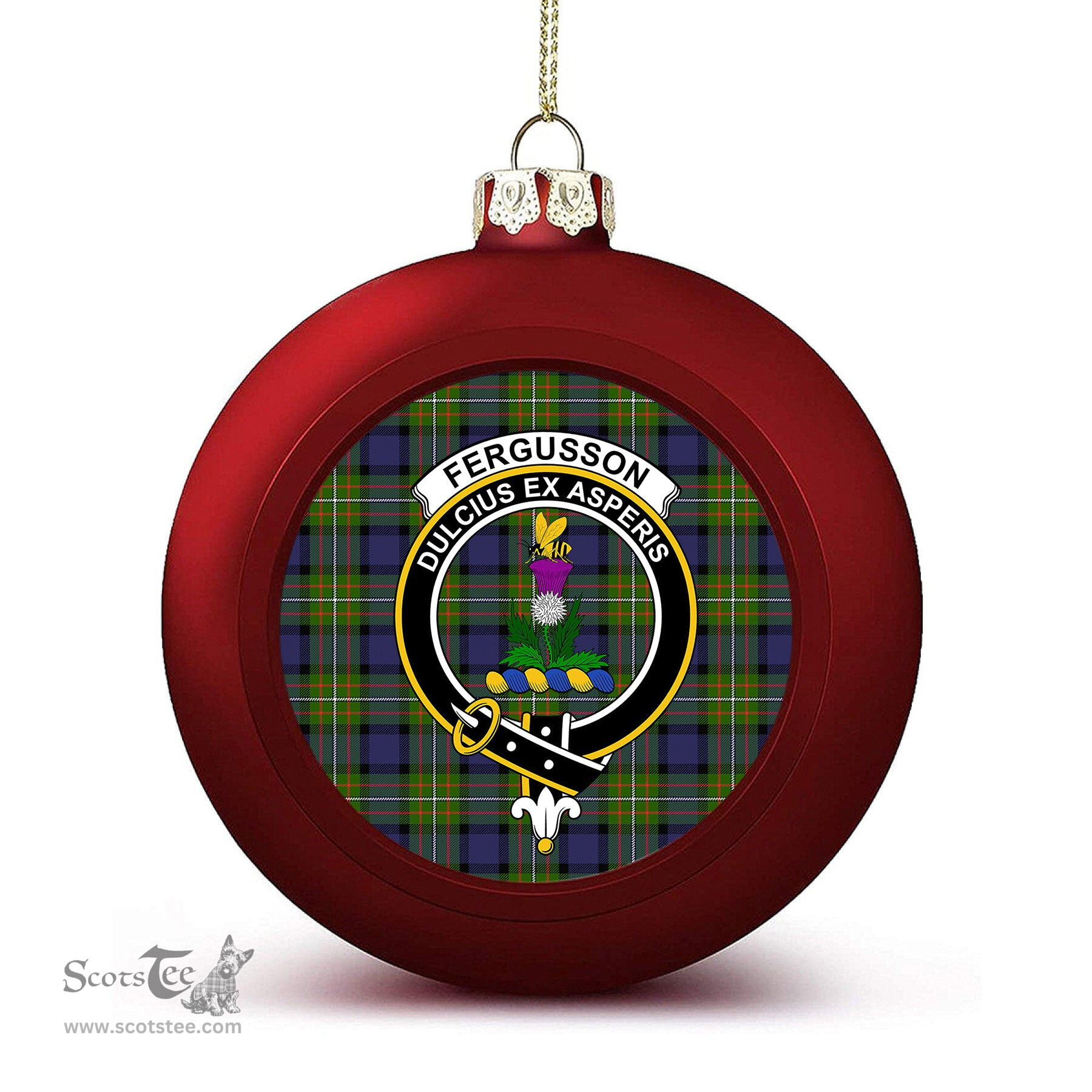 ScotsTee Shop Scottish Fergusson Modern Crest Tartan Christmas Ball Ornament