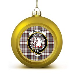 ScotsTee Shop Scottish Dunbar Plaid Modern Crest Tartan Christmas Ball Ornament