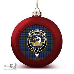 ScotsTee Shop Scottish Edmonstone of Duntreath Crest Tartan Christmas Ball Ornament