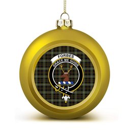 ScotsTee Shop Scottish Forbes of Druminnor Crest Tartan Christmas Ball Ornament