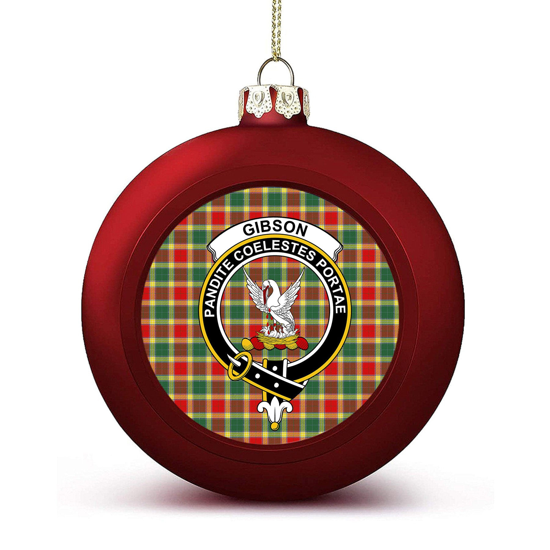 ScotsTee Shop Scottish Gibson Modern Crest Tartan Christmas Ball Ornament