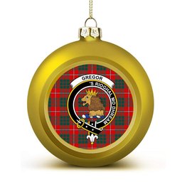 ScotsTee Shop Scottish Gregor of Balquhidder Modern Crest Tartan Christmas Ball Ornament
