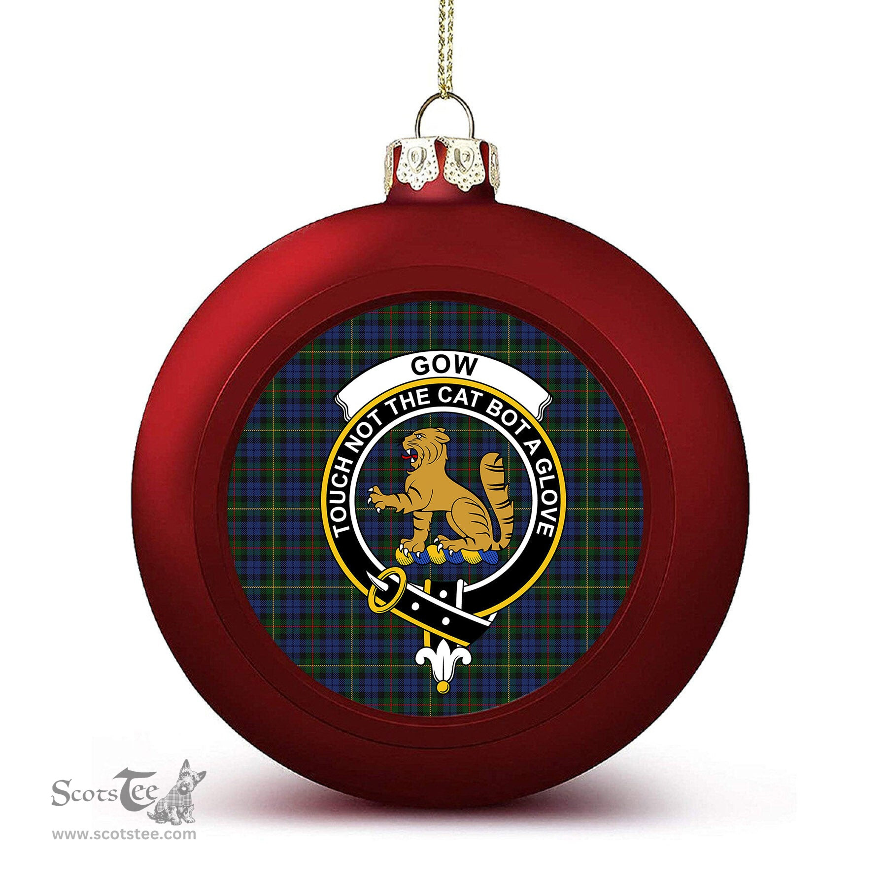 ScotsTee Shop Scottish Gow Hunting Crest Tartan Christmas Ball Ornament