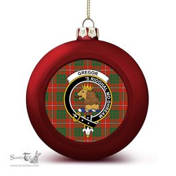 ScotsTee Shop Scottish Gregor of Balquhidder Ancient Crest Tartan Christmas Ball Ornament