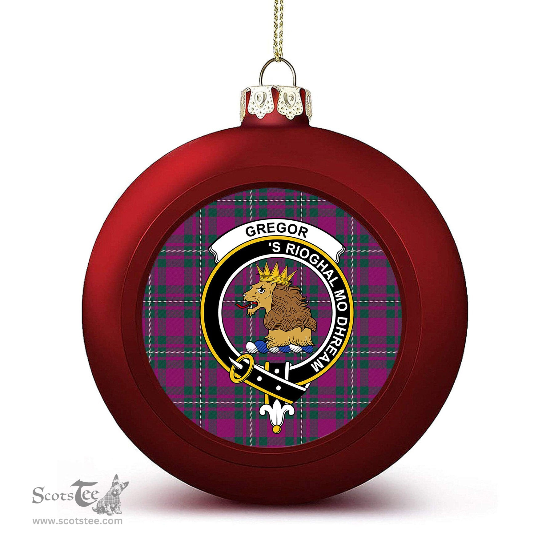 ScotsTee Shop Scottish Gregor Hunting Modern Crest Tartan Christmas Ball Ornament