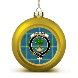 ScotsTee Shop Scottish Hamilton Hunting Ancient Crest Tartan Christmas Ball Ornament