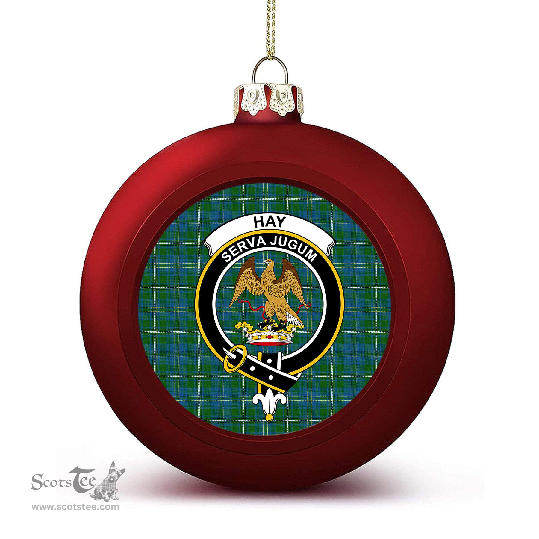ScotsTee Shop Scottish Hay Hunting Crest Tartan Christmas Ball Ornament
