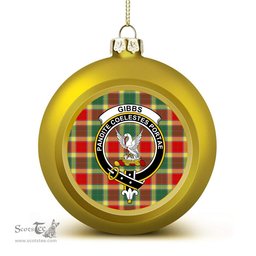 ScotsTee Shop Scottish Gibbs Modern Crest Tartan Christmas Ball Ornament