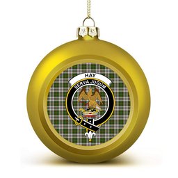 ScotsTee Shop Scottish Hay White Dress Crest Tartan Christmas Ball Ornament