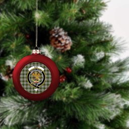 ScotsTee Shop Scottish Hay White Dress Crest Tartan Christmas Ball Ornament