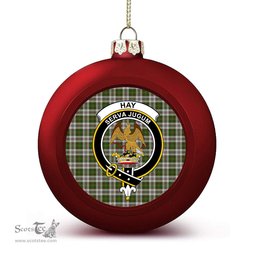 ScotsTee Shop Scottish Hay White Dress Crest Tartan Christmas Ball Ornament