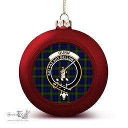 ScotsTee Shop Scottish Gunn Modern Crest Tartan Christmas Ball Ornament