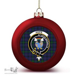 ScotsTee Shop Scottish Hope-Vere Weir Crest Tartan Christmas Ball Ornament