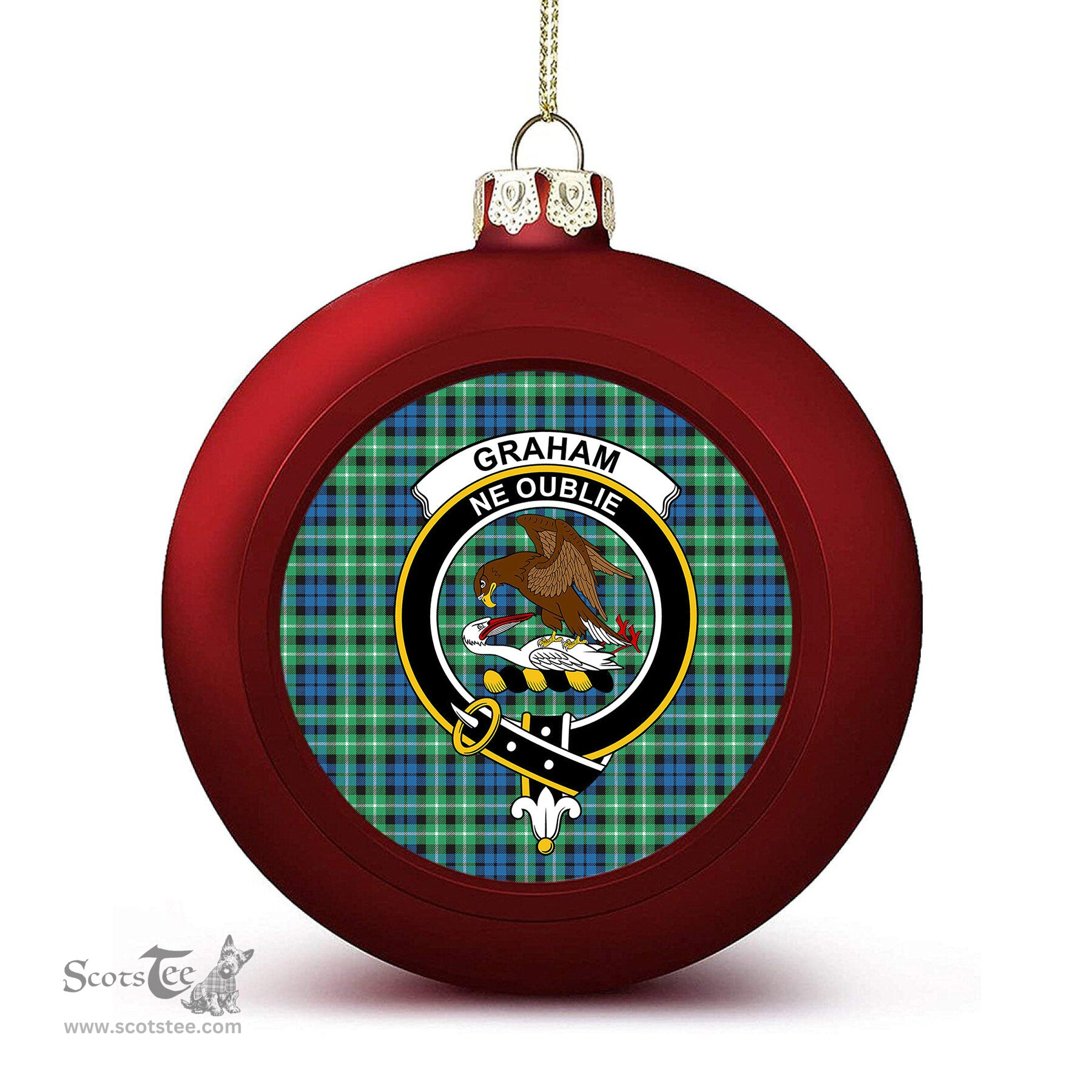 ScotsTee Shop Scottish Graham of Montrose Ancient Crest Tartan Christmas Ball Ornament