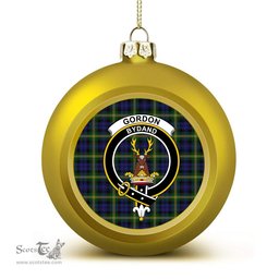 ScotsTee Shop Scottish Gordon of Esslemont Crest Tartan Christmas Ball Ornament