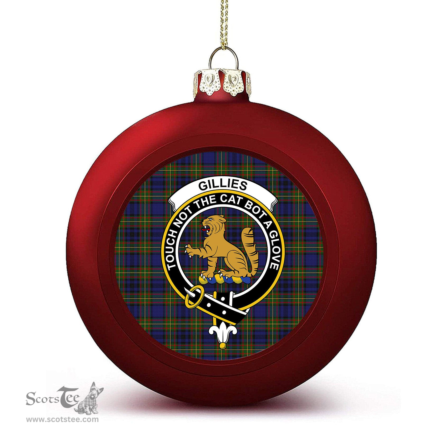 ScotsTee Shop Scottish Gillies 1 Crest Tartan Christmas Ball Ornament