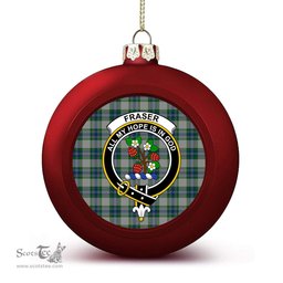 ScotsTee Shop Scottish Fraser Arisaid Crest Tartan Christmas Ball Ornament