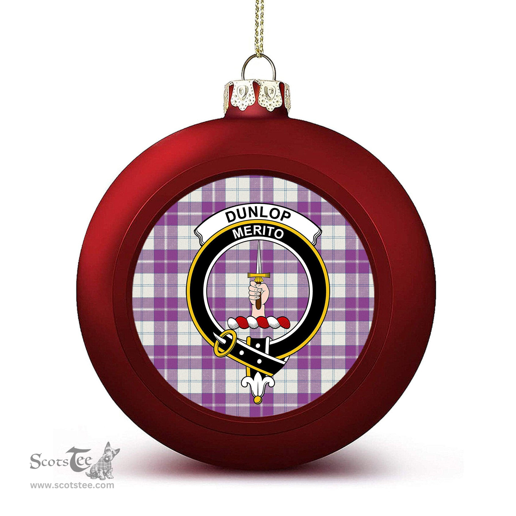 ScotsTee Shop Scottish Dunlop Dress Ancient Crest Tartan Christmas Ball Ornament
