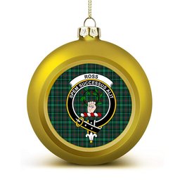 ScotsTee Shop Scottish Ross Hunting Modern Crest Tartan Christmas Ball Ornament