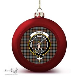 ScotsTee Shop Scottish Gunn Weathered Crest Tartan Christmas Ball Ornament