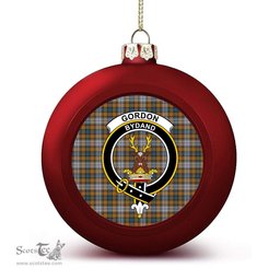 ScotsTee Shop Scottish Gordon dress 5 Crest Tartan Christmas Ball Ornament