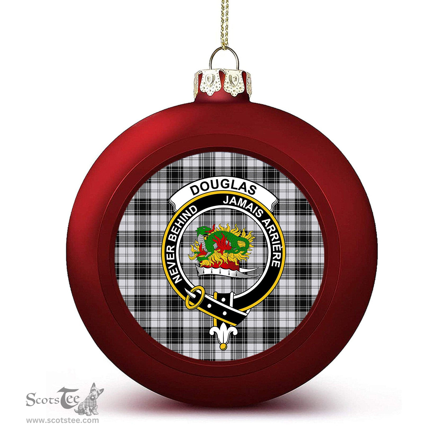 ScotsTee Shop Scottish Douglas Grey Ancient Crest Tartan Christmas Ball Ornament