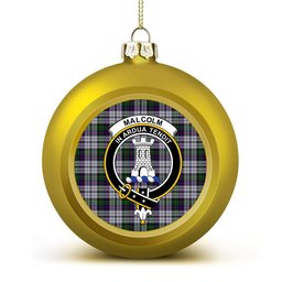 ScotsTee Shop Scottish Malcolm Dress Lochcarron 2005 Crest Tartan Christmas Ball Ornament