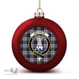 ScotsTee Shop Scottish Malcolm Dress Lochcarron 2005 Crest Tartan Christmas Ball Ornament