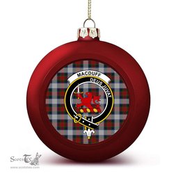 ScotsTee Shop Scottish MacDuff Dress 5 Crest Tartan Christmas Ball Ornament