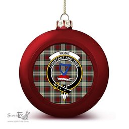 ScotsTee Shop Scottish Rose White Dress Crest Tartan Christmas Ball Ornament