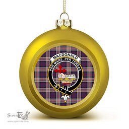ScotsTee Shop Scottish MacDonald Pattern of Plaids Crest Tartan Christmas Ball Ornament