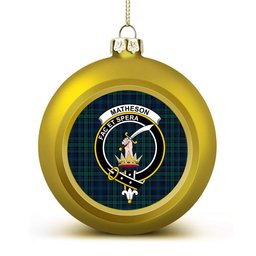 ScotsTee Shop Scottish Matheson Hunting Modern Crest Tartan Christmas Ball Ornament