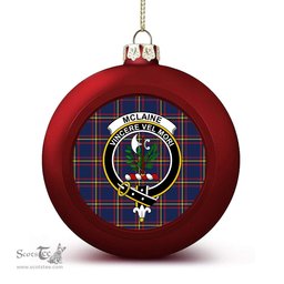 ScotsTee Shop Scottish McLaine of Lochbuie Hunting Modern Crest Tartan Christmas Ball Ornament