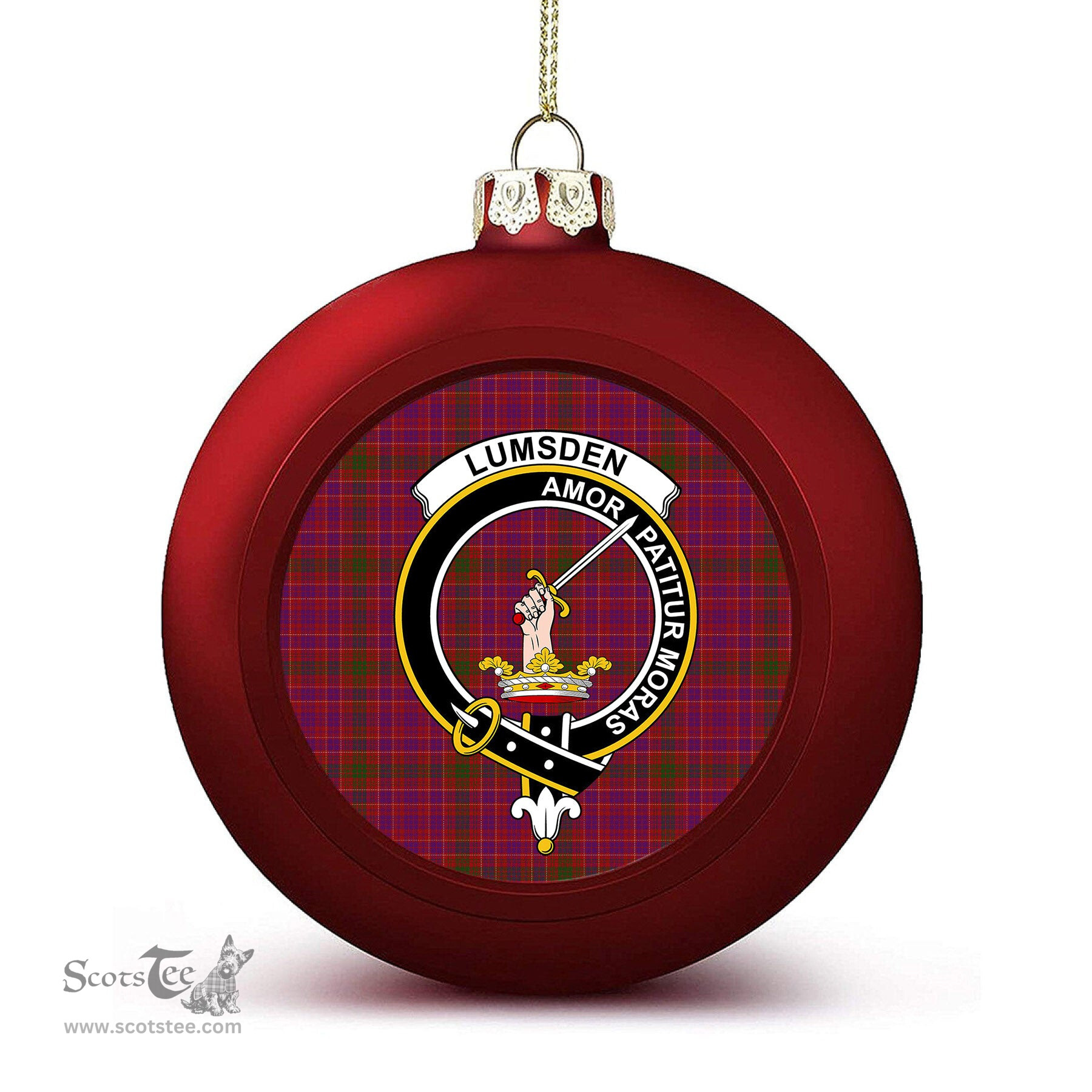 ScotsTee Shop Scottish Lumsden of Clova Crest Tartan Christmas Ball Ornament