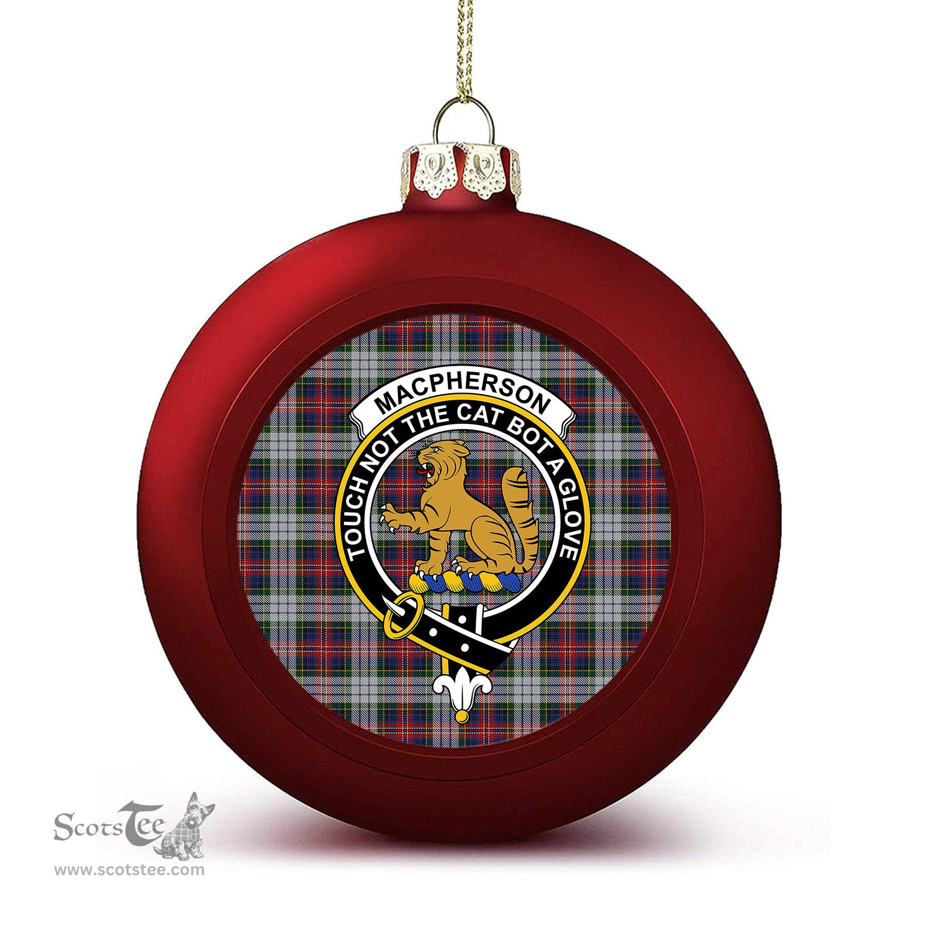 ScotsTee Shop Scottish MacPherson Dress 1 Crest Tartan Christmas Ball Ornament