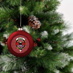 ScotsTee Shop Scottish McLeod Red Ancient Crest Tartan Christmas Ball Ornament