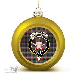 ScotsTee Shop Scottish McFarlane Hunting Modern Crest Tartan Christmas Ball Ornament