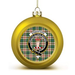 ScotsTee Shop Scottish Robertson Dress Ancient Crest Tartan Christmas Ball Ornament