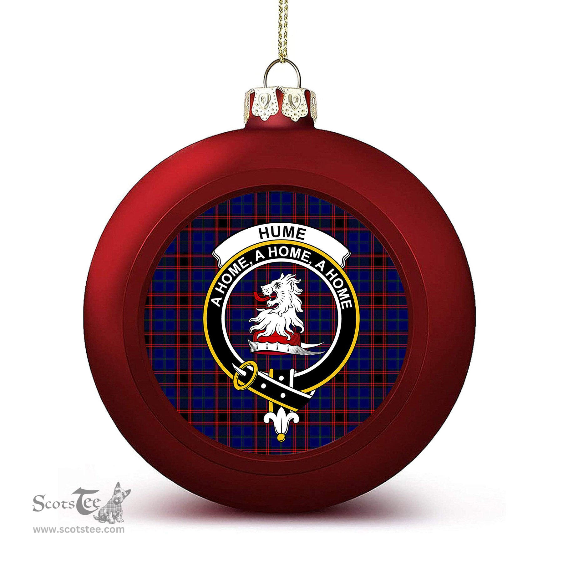 ScotsTee Shop Scottish Hume Modern Crest Tartan Christmas Ball Ornament