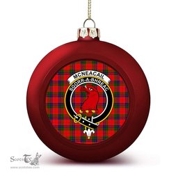 ScotsTee Shop Scottish McNeacail of Scorrybreac Crest Tartan Christmas Ball Ornament