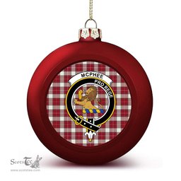 ScotsTee Shop Scottish McPhee Dress Modern Crest Tartan Christmas Ball Ornament