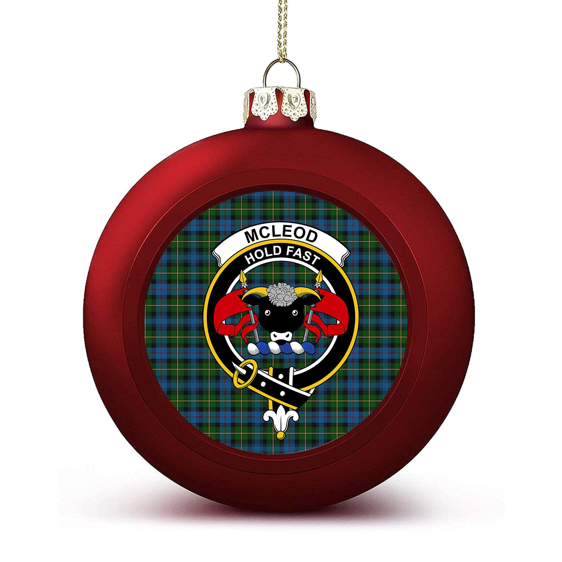 ScotsTee Shop Scottish McLeod of Skye Crest Tartan Christmas Ball Ornament