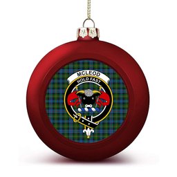 ScotsTee Shop Scottish McLeod of Skye Crest Tartan Christmas Ball Ornament