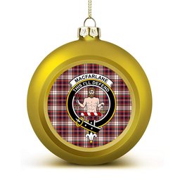 ScotsTee Shop Scottish MacFarlane Dress Modern Crest Tartan Christmas Ball Ornament
