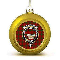 ScotsTee Shop Scottish McDonald of Sleat Crest Tartan Christmas Ball Ornament
