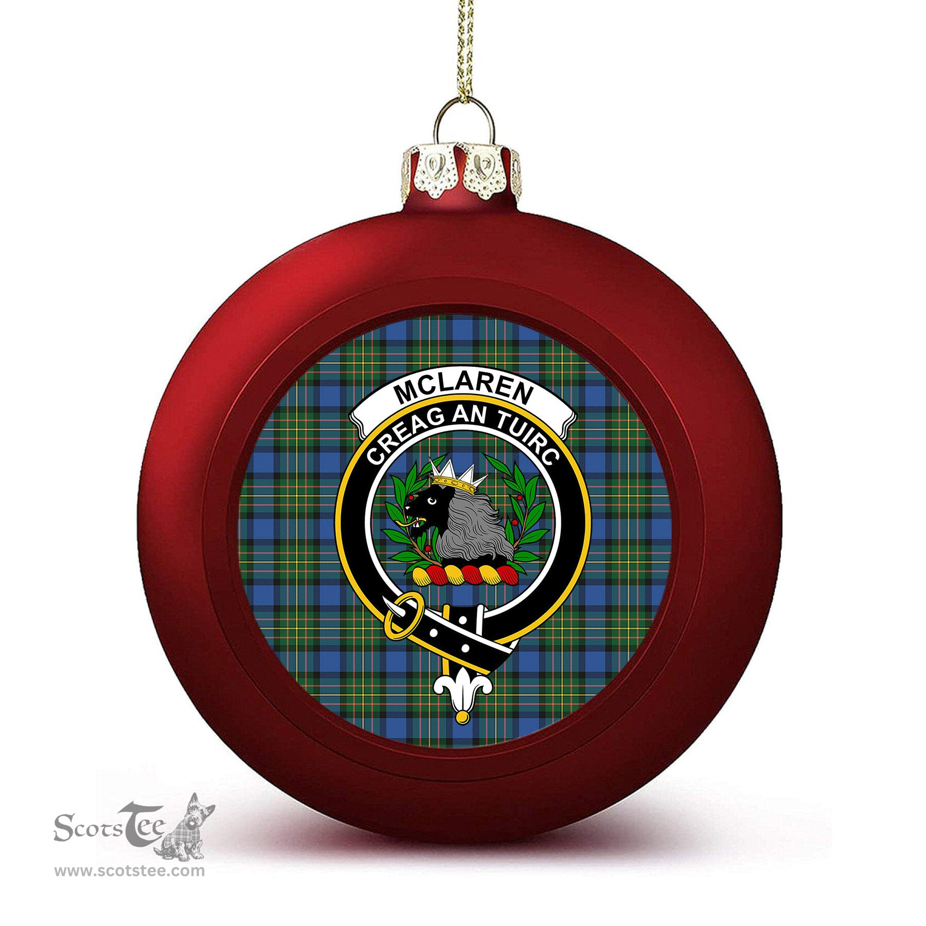 ScotsTee Shop Scottish McLaren Ancient Crest Tartan Christmas Ball Ornament